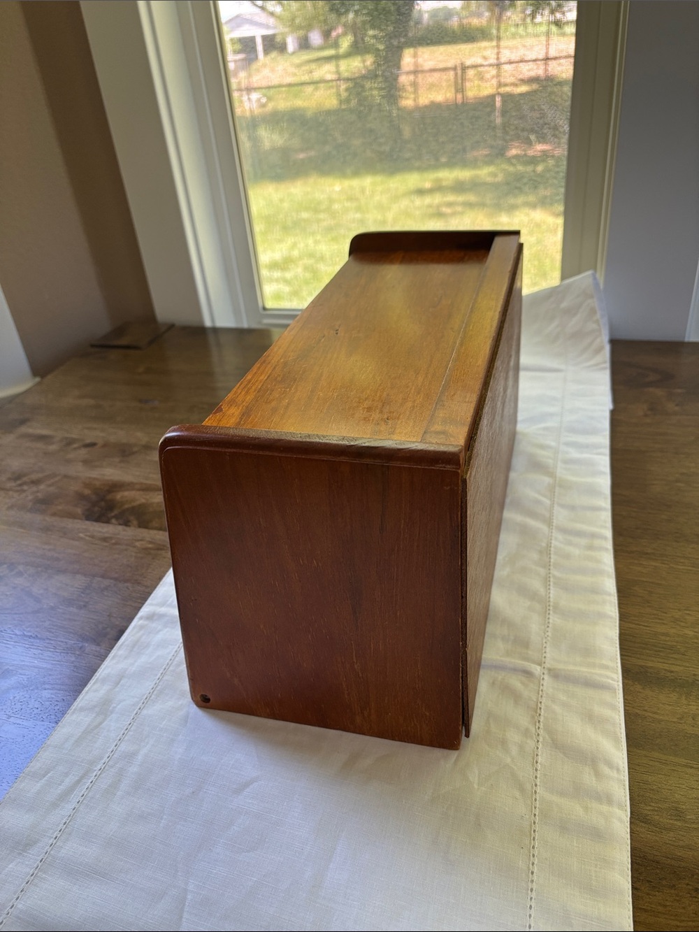 Vintage Wooden Bread Box in Warm Brown. Cottagecore Country Americana - Picture 5 of 8